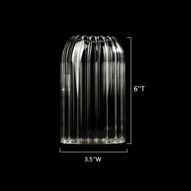 Stripes Clear Bud Vases, Borosilicate Light Weight Glass - HER Home Design Boutique